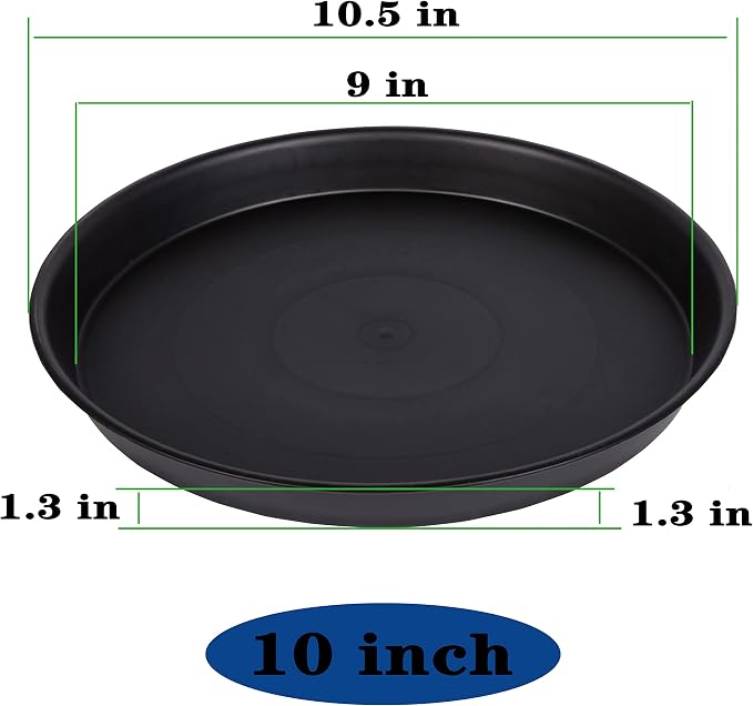 6 Pack 10 inch Plant Saucer, Heavy Duty Plastic Plant Saucers 10 inch Round - Image 2