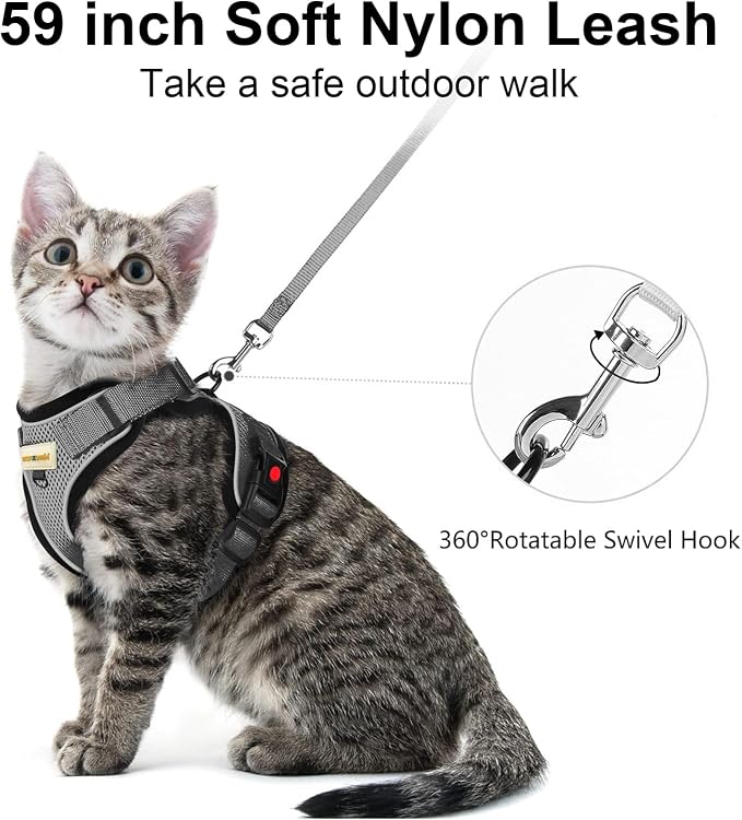 Cat Harness and Leash for Walking, Retractable Cat Harnesses and Leash Set - Image 2