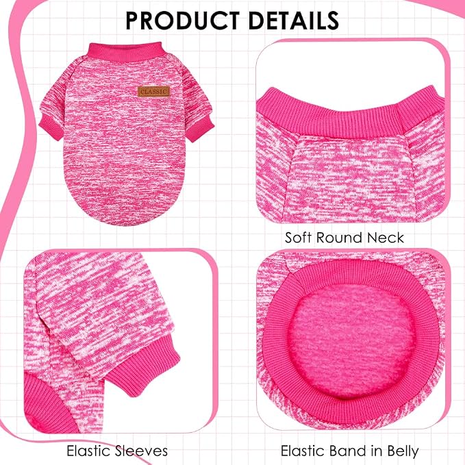 2 Pcs Dog Sweaters for Small Dogs Girl Boy Winter Fleece Clothes Warm Soft Dog - Image 3