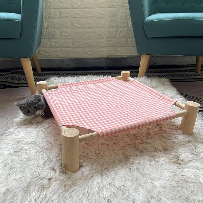 Pozico Elevated Cat & Dog Bed – Wooden Frame Pet Hammock - Image 5