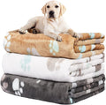 Rezutan Dog Blanket for Large Dogs, Upgraded 3 Pack Dog Cat Flannel Blankets by Rezutan
