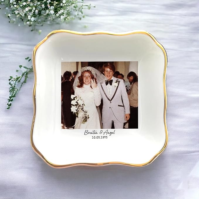 Custom Photo Ring Dish, Personalized Picture Trinket Tray, Wedding Anniversary - Image 3