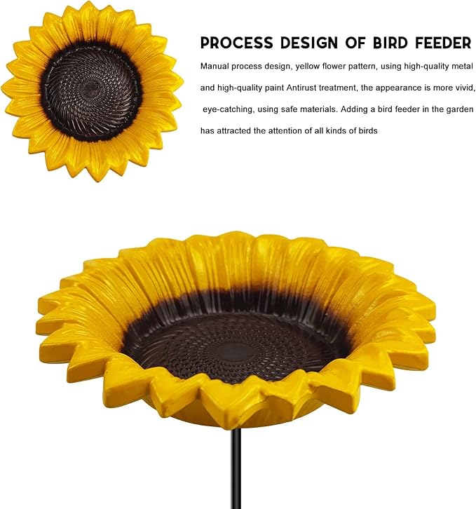 MIXXIDEA Sunflower Bird Feeder Baths - Image 4