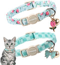 2 Pack Green Flower Cat Collars Breakaway by DOGWONG