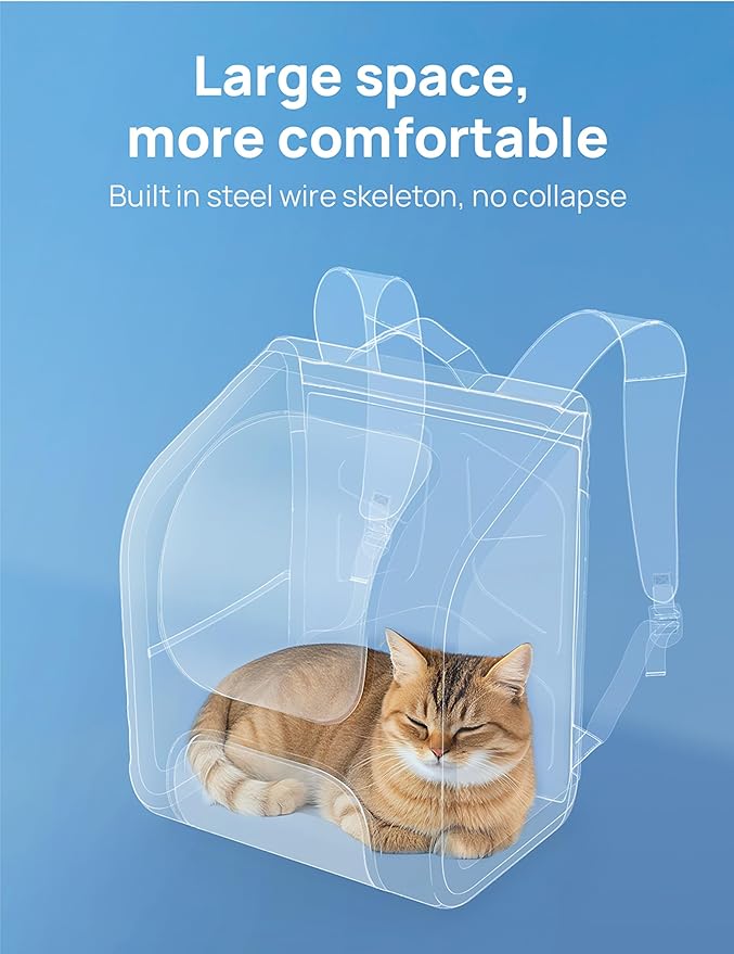 Pecute Cat Backpack Carrier, Large Space Cat Bubble Backpack, Breathable Cat - Image 2