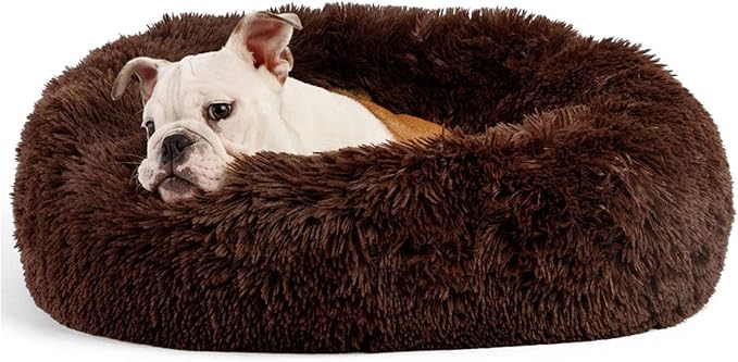 Calming Dog Bed for Medium Dogs Washable Donut 30 inches Anti-Slip Pet Bed by nononfish