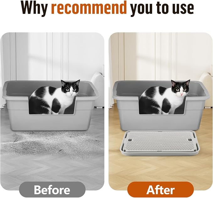 Large Cat Litter Box Step Mat, 16.5"x11.2" Cat Ramp Stairs, Cat Litter Catcher - Image 6