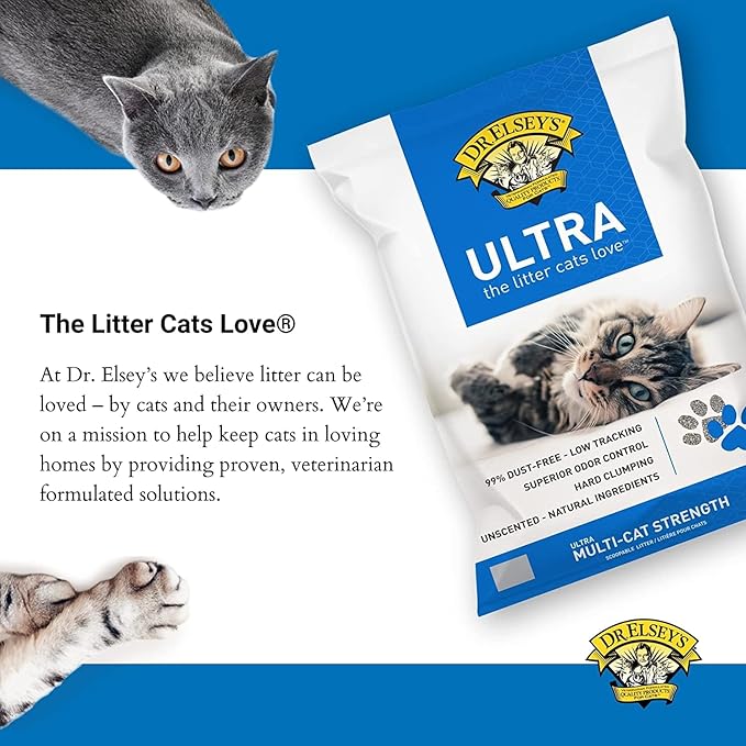 Dr. Elsey's Ultra Unscented Clumping Clay Cat Litter 18 lb Bag - Image 3