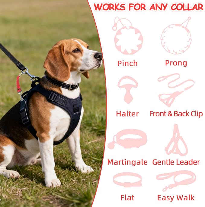 YUEPET Dog Safety Collar Clips 2 Pack Adjustable Prong Collar Backup Clips - Image 4