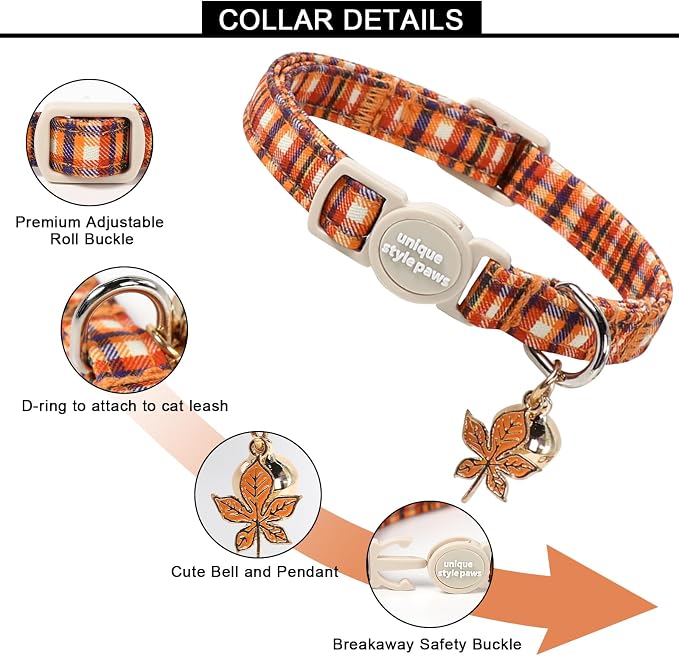 Unique style paws 2 Pack Autumn Halloween Kitten Collar Breakaway - Image 2