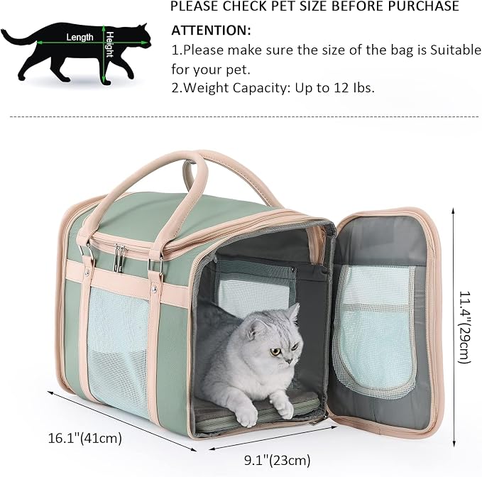 Airline Approved Pet Carrier Backpack, Waterproof PU Foldable Design - Image 3