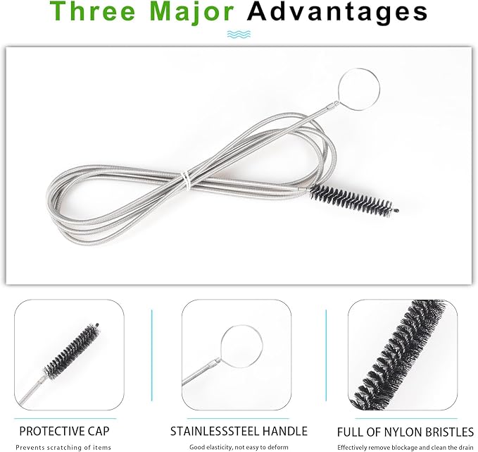 CiaraQ Bottle Cleaning Brushes, 8 Inch Nylon Tube Brush Set & A Flexible Long - Image 2