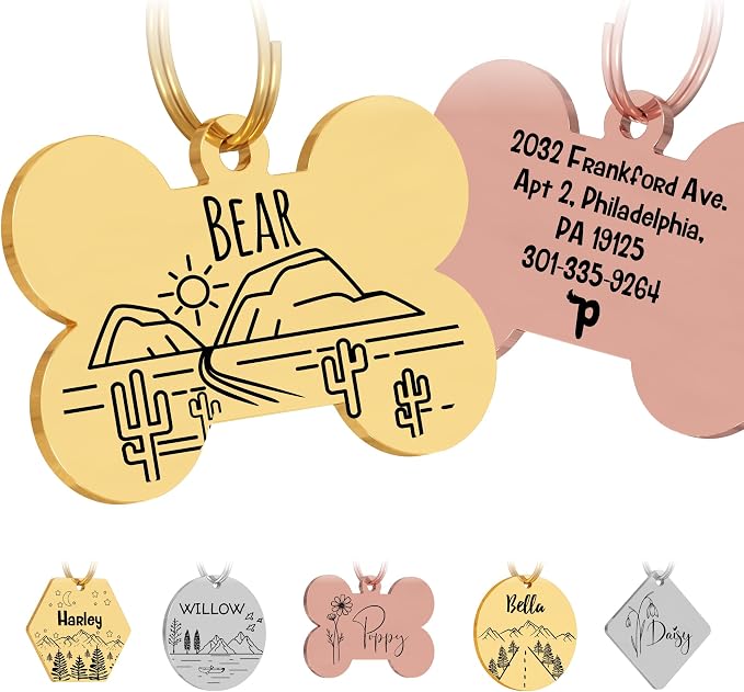 PawFurEver Custom Engraved Pet ID Tag – Personalized Dog Name Tag by PawFurEver