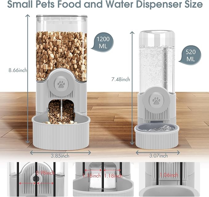 Yummy Sam Hanging Cage Automatic Small Pet Food Bowl Water Bottle Dispenser - Image 2