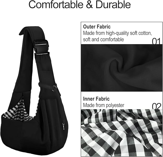 PETLOFT Reversible Dog Cat Sling Carrier, Small Dog Carrier, Adjustable Dog - Image 3
