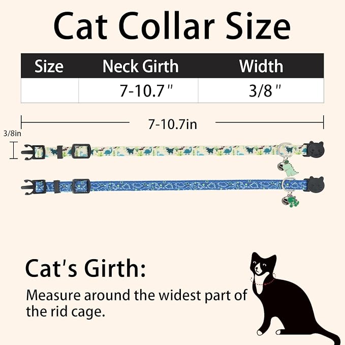 Cat Collar Breakaway, 2 Pack Cotton Cats Collars - Image 5