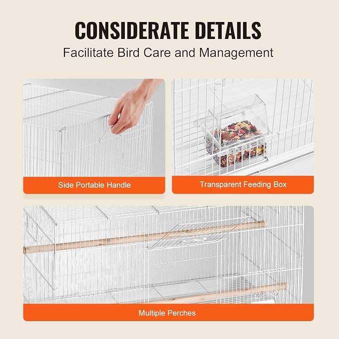 VEVOR 30-inch Flight Bird Cage, Stackable Bird Cage - Image 6