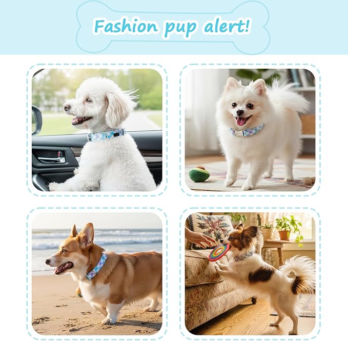 Cotton Collar for Dog，Soft Adjustable Dog Collars for Small Dogs, Cute Dog - Image 3