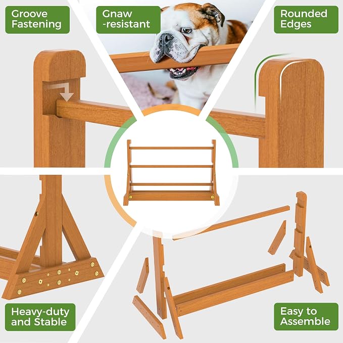 Dog Agility Set, Wooden Dog Agility Jumps & Dog Hurdles, Dog Agility Equipment - Image 6