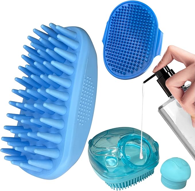 3PCS Dog Bath Brush, Dog Shampoo Brush, Dog Scrubber by IDQQUQQ
