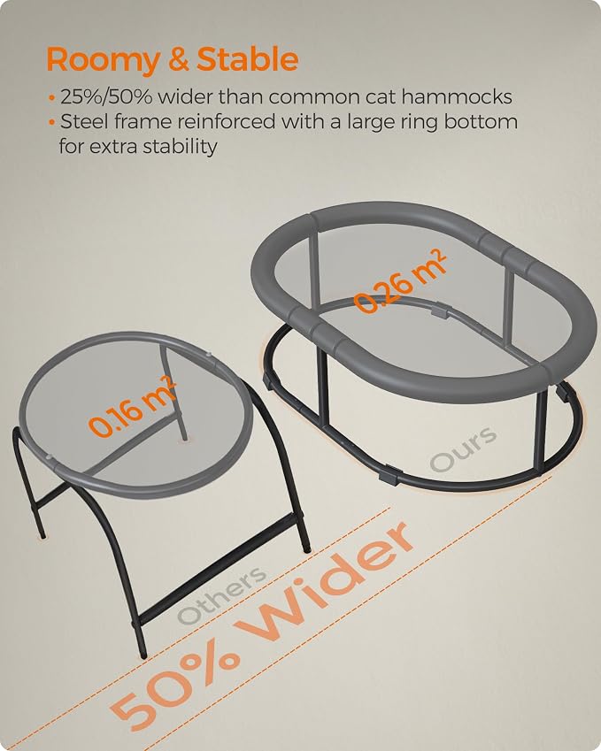 Feandrea Pet Bed, Cat Hammock, Elevated Cat Bed - Image 9