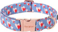 Unique style paws Valentine's Day Dog Collar Metal Buckle Collar Blue Pink Love