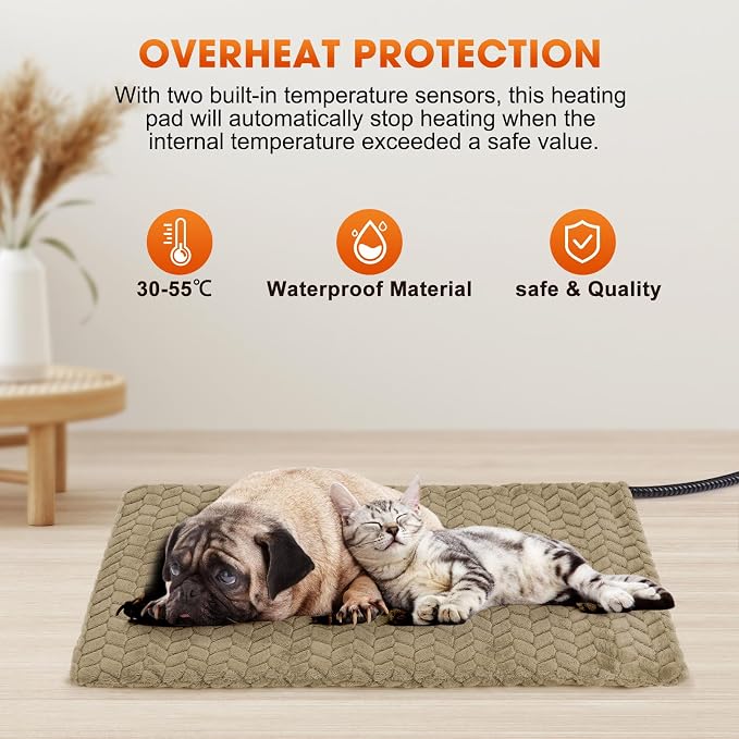 GASUR Heated Cat Bed, Waterproof Cat Heating Pad Indoor w/Timer, Temp - Image 8