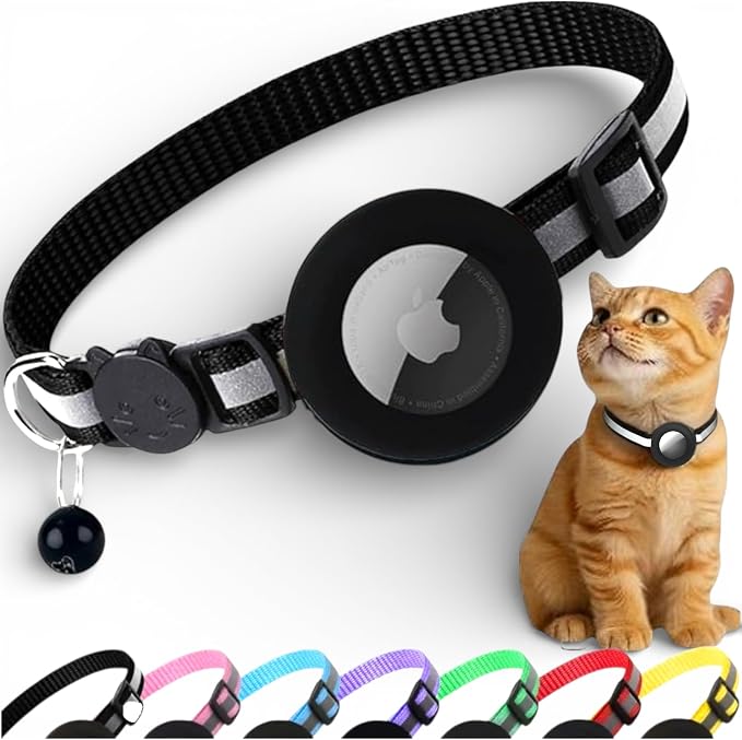 AirTag Cat Collar Breakaway – Reflective Kitten Collar by AmazeGoods