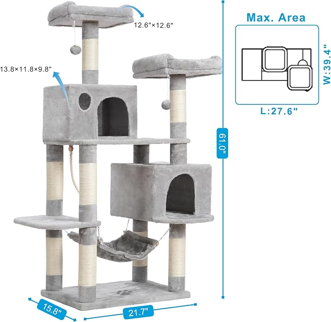 Hey-brother Large Multi-Level Cat Tree Condo Furniture - Image 3