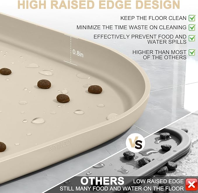 Silicone Pet Food Mat with Raised Edge - Image 4