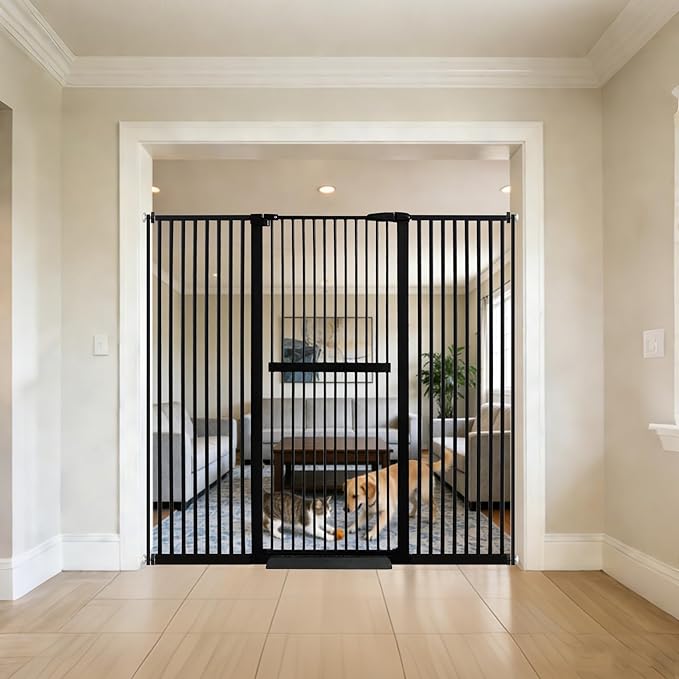 Lumizone Extra Tall Cat Gate 61.02" High Pressure Mounted Extra Wide by Lumizone