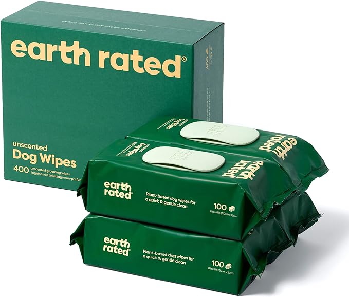Earth Rated Pet Wipes for Dogs and Cats, Hypoallergenic, Cleaning and Hydrating by EarthRated