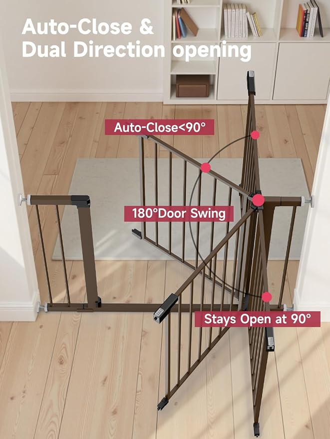 Baby Gate for Stairs, Stairs and Doorways Child Gate Pressure Mounted Safety - Image 4