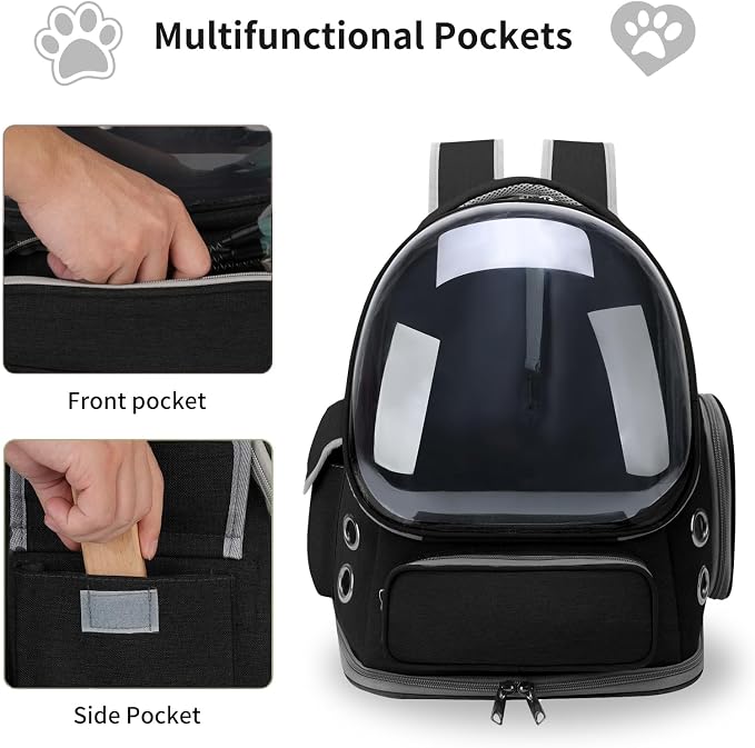 Cat Backpack Carrier for Cats and Small Dogs, Breathable Cat Bubble Backpack - Image 3