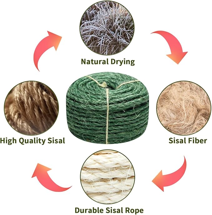 Green Sisal Rope 1/4 Inch by 164-Feet - Image 4