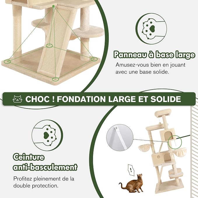 MUTICOR 66 Inches Multi-Level Large Cat Tree Tower - Image 6
