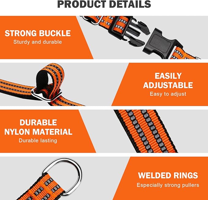 Hikiko Martingale Dog Collars Reflective Nylon Dog Collar - Image 4