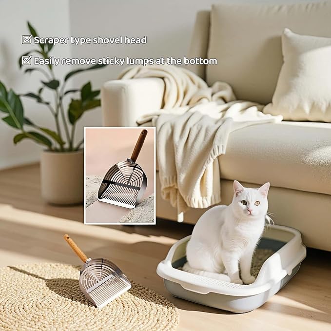Premium Stainless Steel Cat Litter Scoop-Triple Guard Walls&Non-Stick Design - Image 7