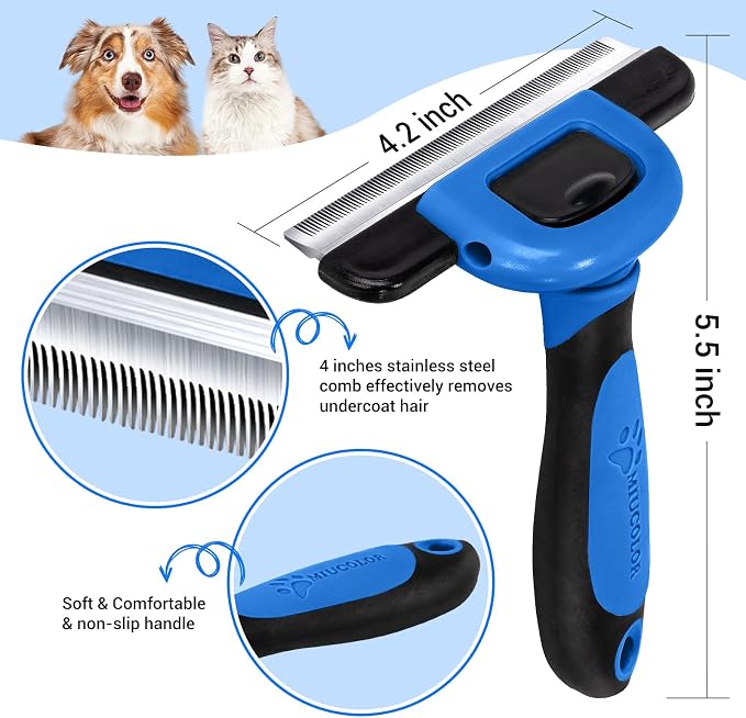 MIU COLOR Pet Grooming Brush, Deshedding Tool - Image 2