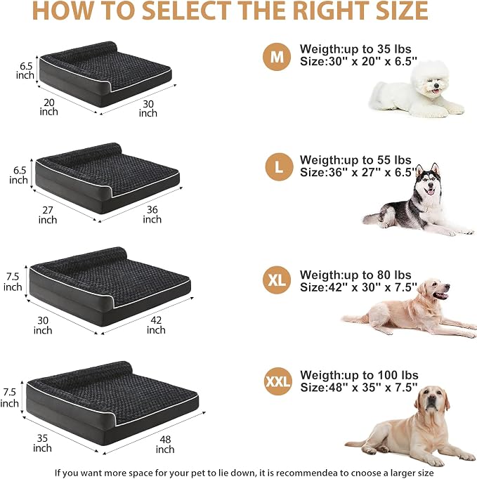 BFPETHOME Orthopedic Dog Beds for Large Dogs-Waterproof Sofa Pet Bed - Image 4