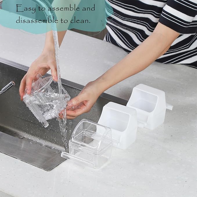 IBWell 2 Pack Bird Water Bowl Clear Bird Food Container Bird Cage Feeder No - Image 6