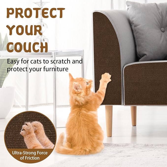 Climbing Cat Scratcher Mat Trimmable Cat Scratching Post Carpet 157.4’’x15.8’’ - Image 4