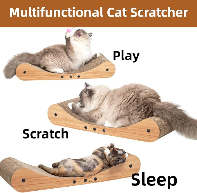 Nekosan Cat Scratcher Cardboard Bed, 27.5" Extra Large Cat Scratch Sofa Bed - Image 3
