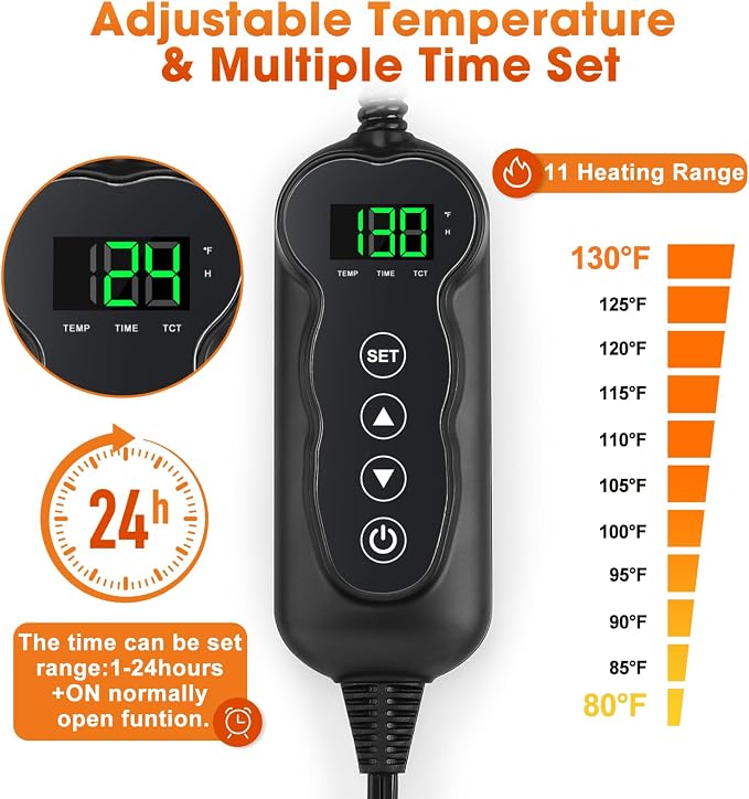 GASUR Heated Cat Bed, Waterproof Cat Heating Pad Indoor w/Timer, Temp - Image 2