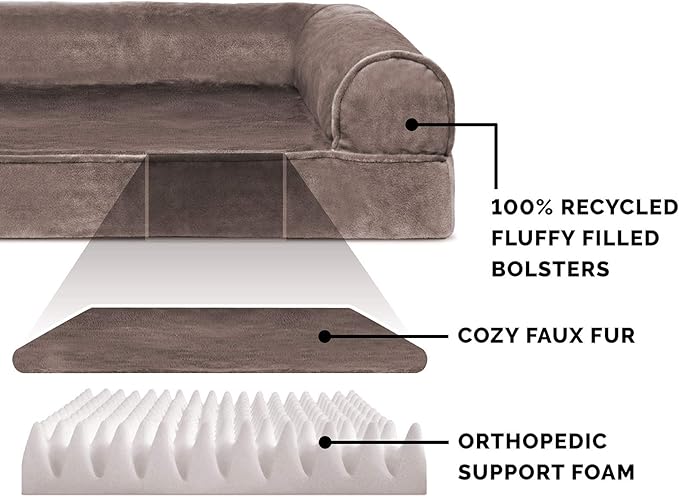 Furhaven Orthopedic Dog Bed for Large/Medium Dogs w/ Removable Bolsters & - Image 4