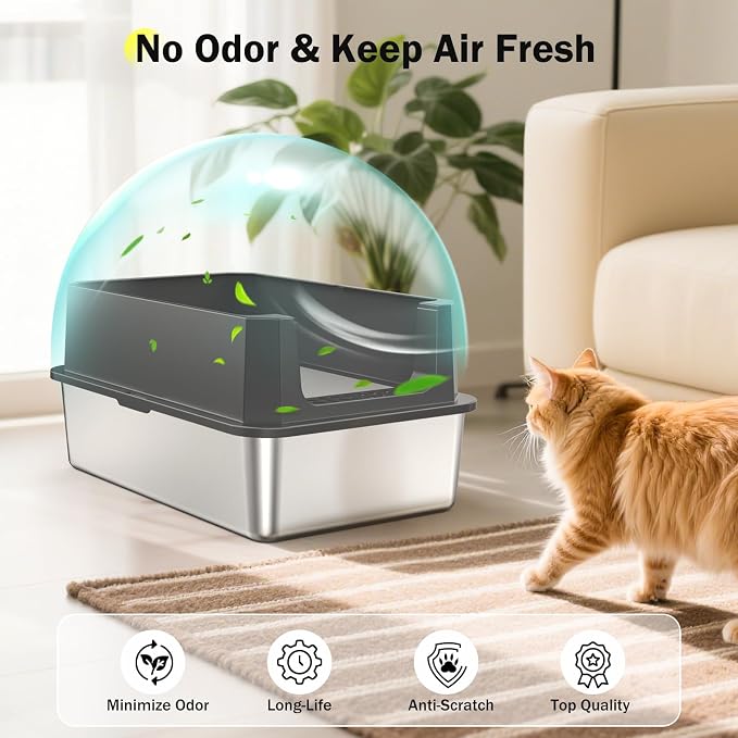 Stainless Steel Litter Box, Extra Large Litter Boxes - Image 5
