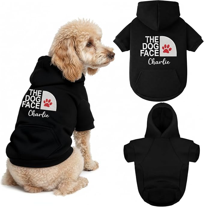 Noni Personalized Name Dog Hoodie, Embroidered Puppy Sweater by Noni