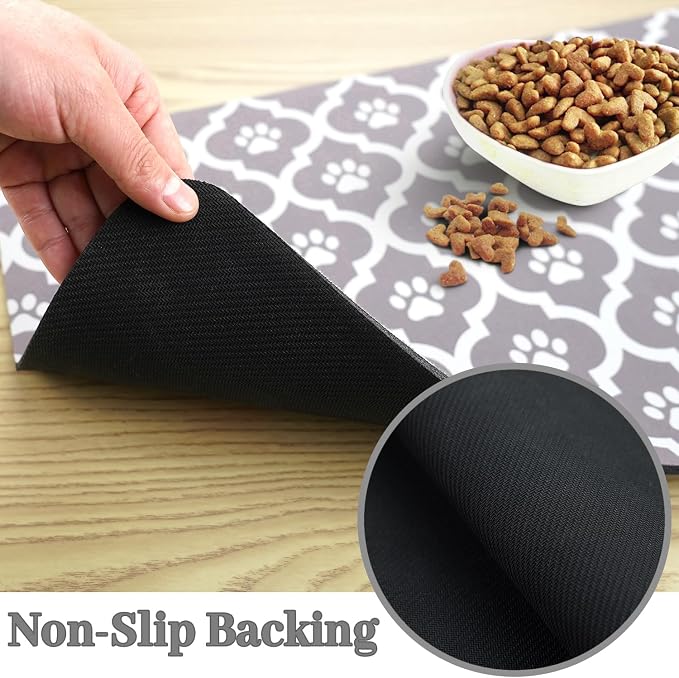 Dog Food Mat 17X30 Inch Pet Feeding Absorbent Mats - Image 5