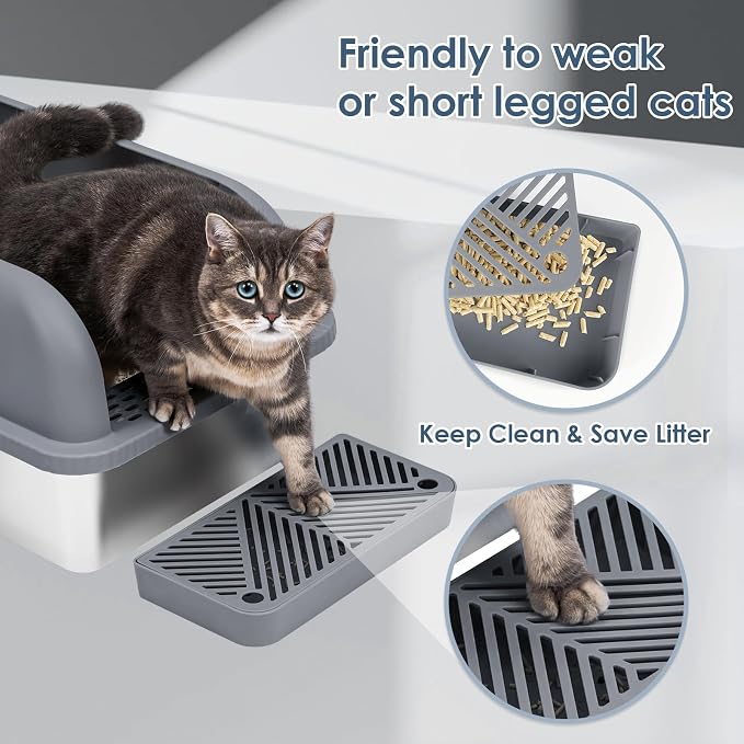 Enclosed Stainless Steel Cat Litter Box - Image 4