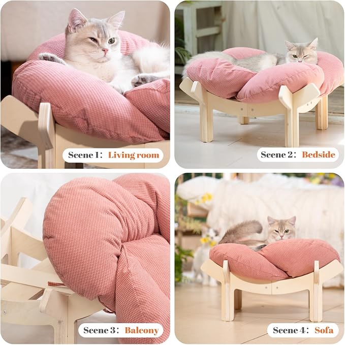 CHEERHOME PETS Elevated Cat Bed Wooden - Image 8